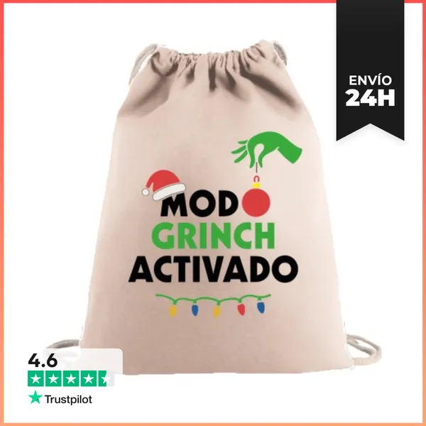 Mochila Saco Con Cuerdas GRINCH ANTI NAVIDAD LaTostadora