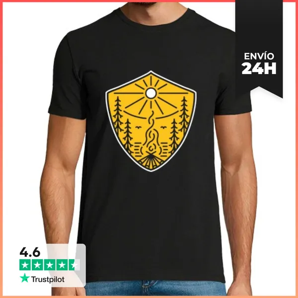 Camiseta Hombre Clásica Escudo De La Naturaleza LaTostadora