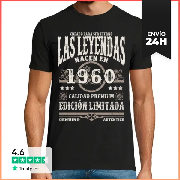 Camiseta Hombre Clásica Las Leyendas Nacen En 1960 LaTostadora