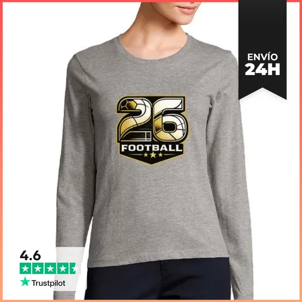 Camiseta Mujer Manga Larga 26 Fútbol LaTostadora