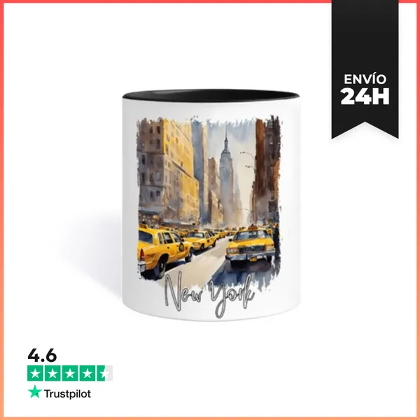 Taza De Colores Acuarela De Nueva York, Nueva York EEUU