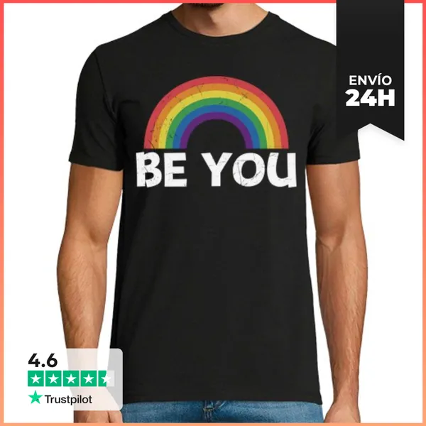 Camiseta Hombre Clásica Sé Tú Arcoíris Lbgt Gay Lesbiana Orgull