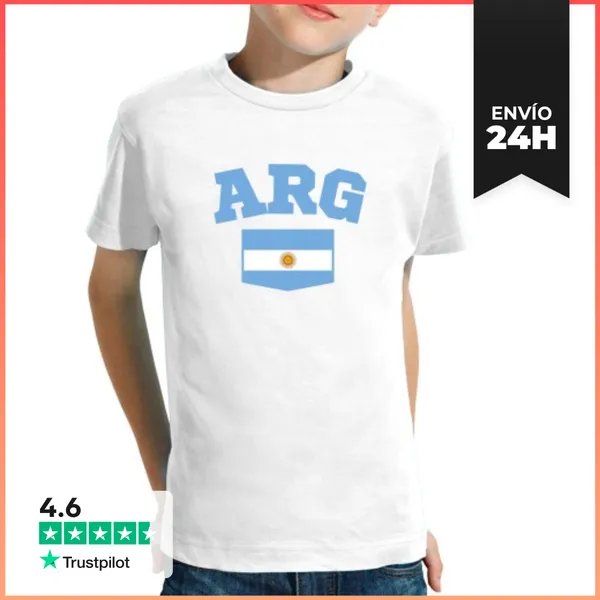 Camiseta Clásica Para Niños Camiseta Argentina ARG Personalizable