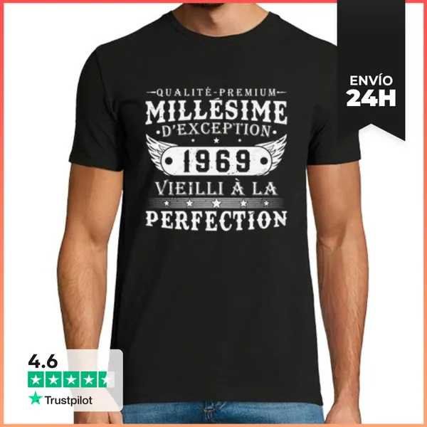 Camiseta Hombre Clásica Regalo De Cumpleaños Vintage De 1969