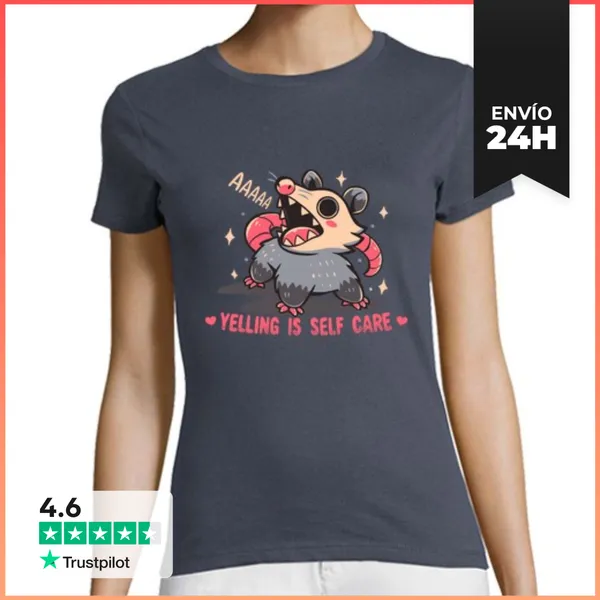 Camiseta Mujer Clásica Gritar Es Autocuidado - Camiseta De Mujer