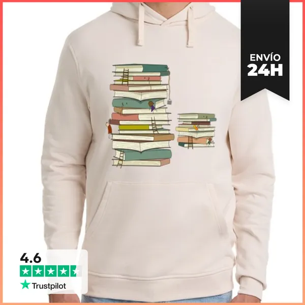Sudadera Unisex Con Capucha Libros LaTostadora