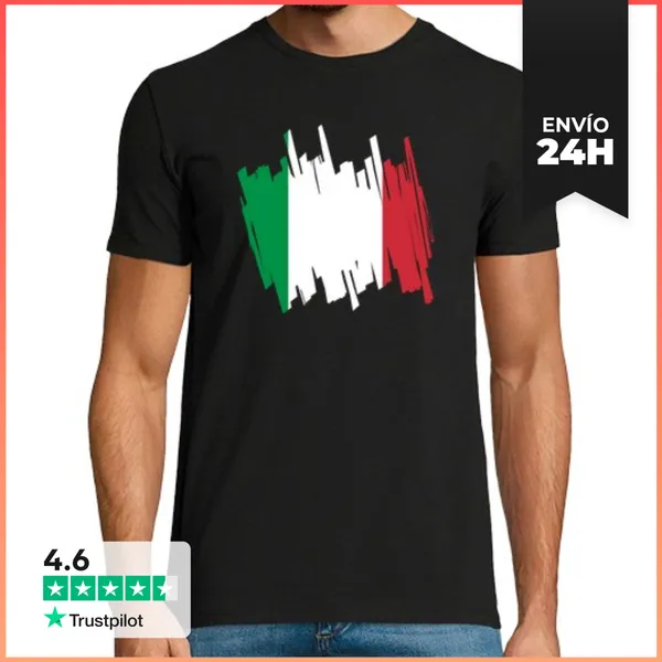 Camiseta Hombre Clásica Bandera Italia LaTostadora