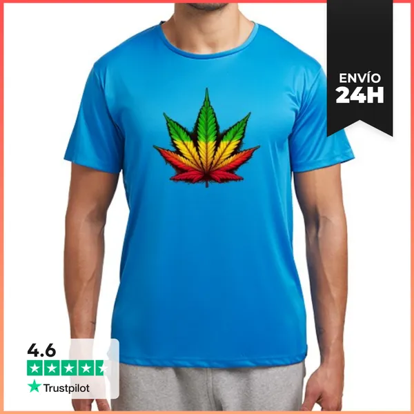 Camiseta Deportiva Hombre Marijuana Tricolor LaTostadora