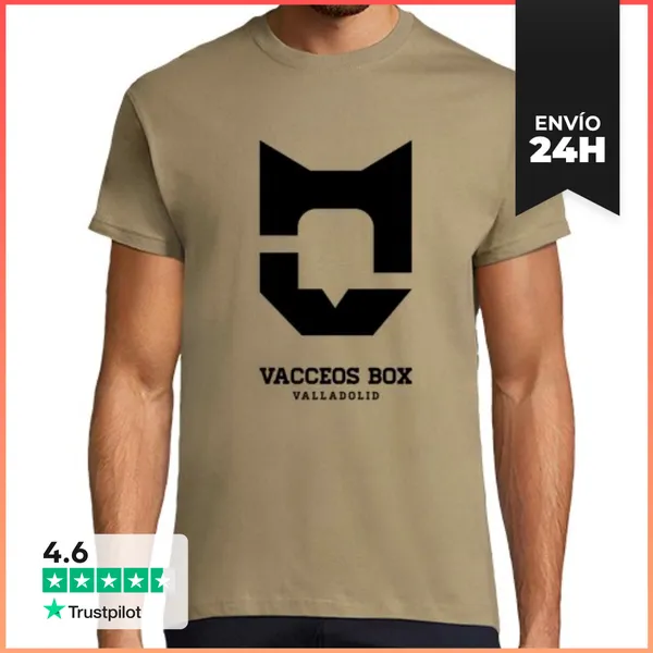 Camiseta Hombre Clásica Hombre, Manga Corta, Caqui, Calidad Extra