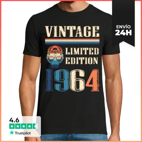 Camiseta Hombre Clásica Camiseta Vintage 1964 - Edición Limitada
