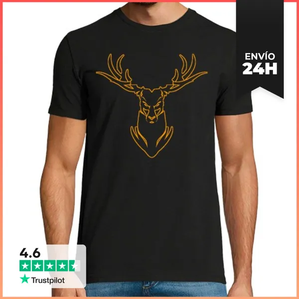 Camiseta Hombre Clásica Caza Del Ciervo LaTostadora