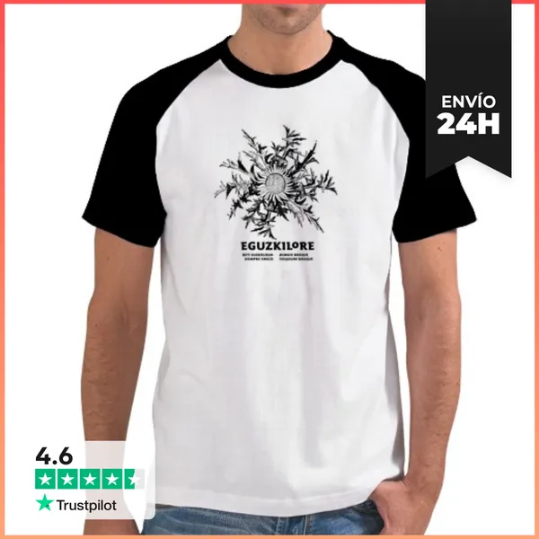 Camiseta Hombre, Estilo Béisbol Eguzkilore 3 Pos LaTostadora