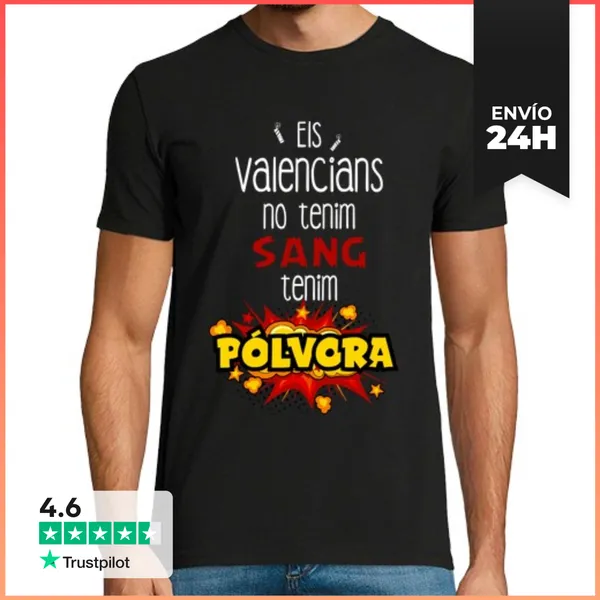 Camiseta Hombre Clásica La Pólvora Dels Valencians N LaTostadora