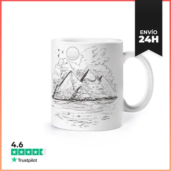Taza Pirámide De Giza Viajar En Egipto Taza Café Té Croissants