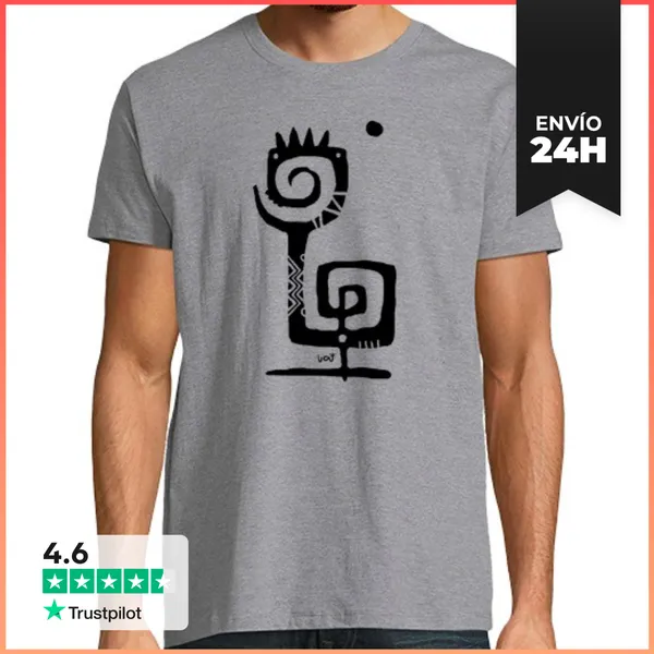 Camiseta Hombre Clásica Doble Espiral Negra LaTostadora