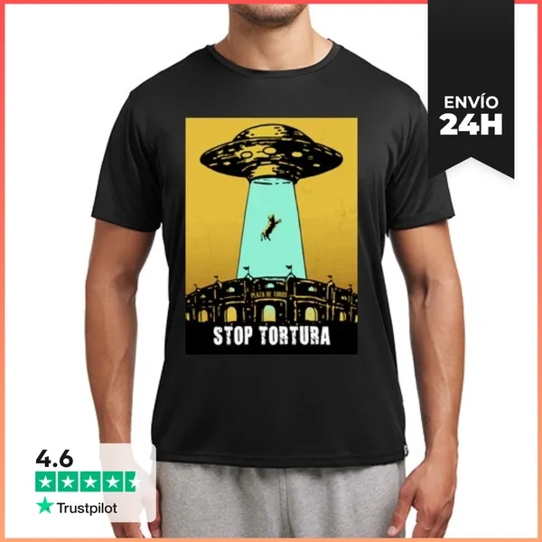 Camiseta Deportiva Hombre Stop Tortura LaTostadora