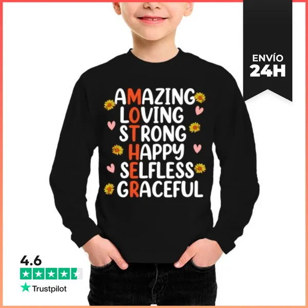 Camiseta Manga Larga Para Niños Definición De Madre Mejor Mamá