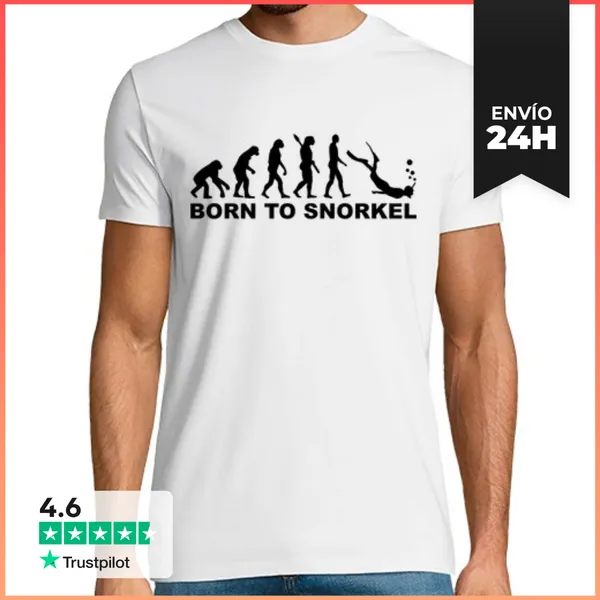 Camiseta Hombre Clásica Evolución Nacido Para Bucear LaTostadora