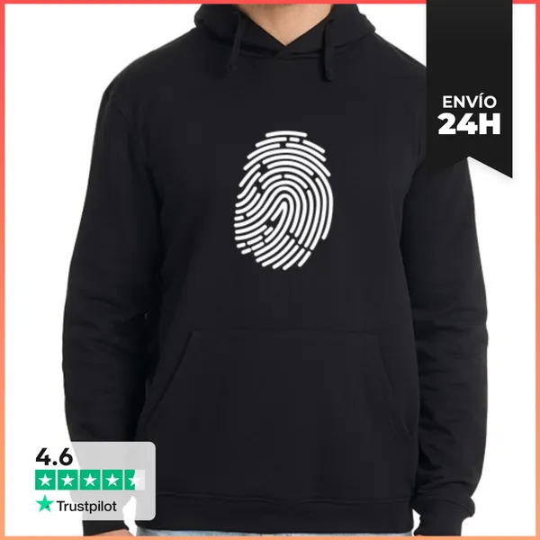 Sudadera Unisex Con Capucha Huella Digital LaTostadora