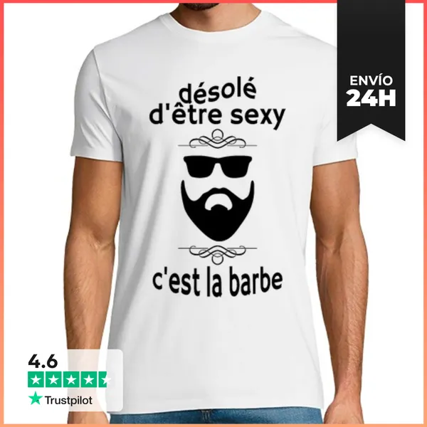 Camiseta Hombre Clásica Barba Sexy LaTostadora