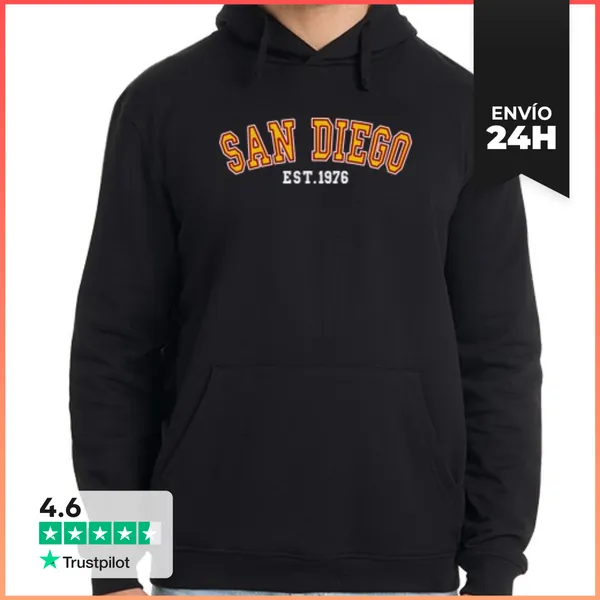 Sudadera Unisex Con Capucha San Diego Est 1976 LaTostadora