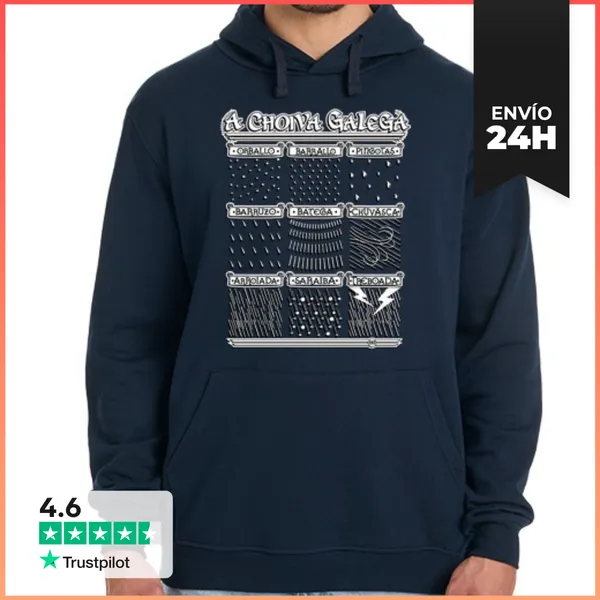 Sudadera Unisex Con Capucha Motivos Gallegos - A Choiva Galega