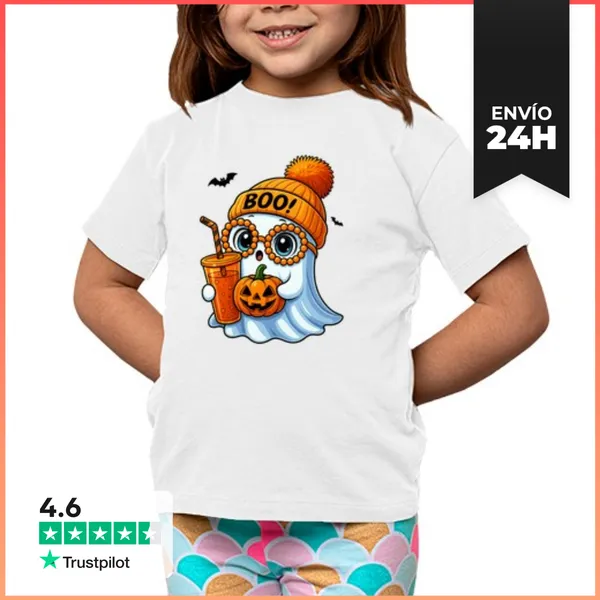 Camiseta Clásica Para Niños Fantasma Lindo Halloween LaTostadora