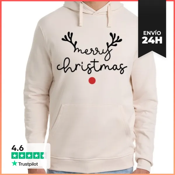 Sudadera Unisex Con Capucha MERRY CHRISTMAS XMAS RUDOLPH EL RENO