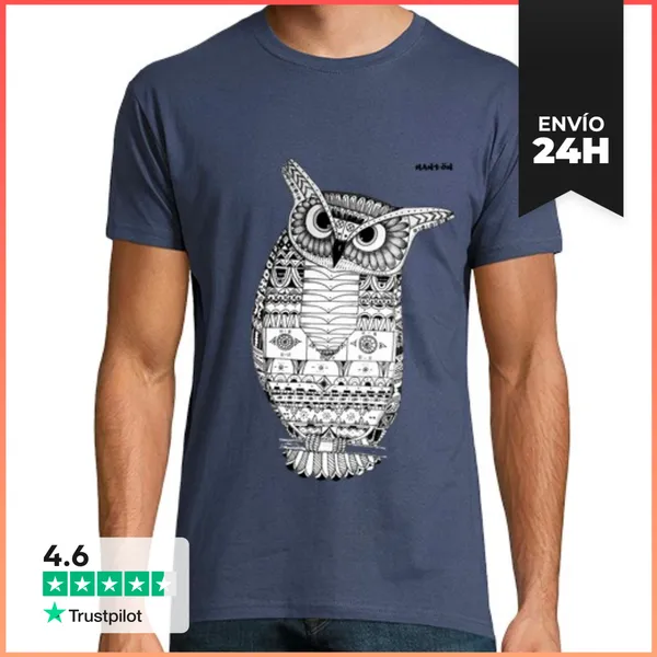 Camiseta Hombre Clásica CAMISETA BUHO HANTÖN LaTostadora