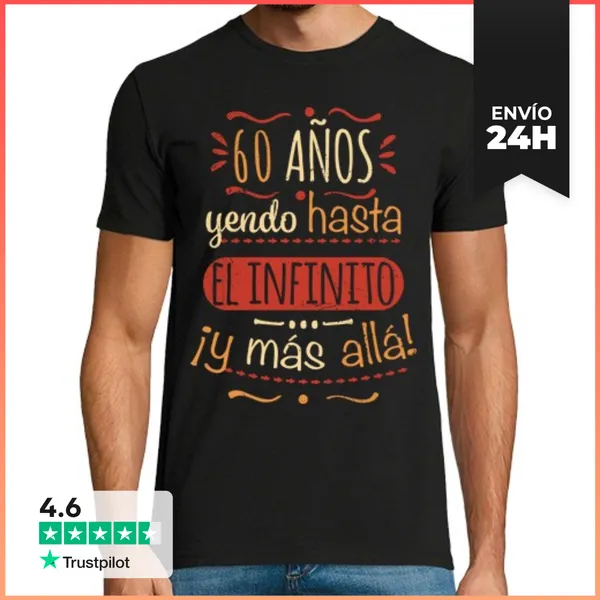 Camiseta Hombre Clásica 60 Años Hasta El Infinito Y Más Allá