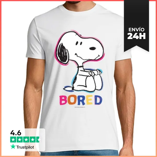 Camiseta Hombre Clásica Snoopy Bored LaTostadora