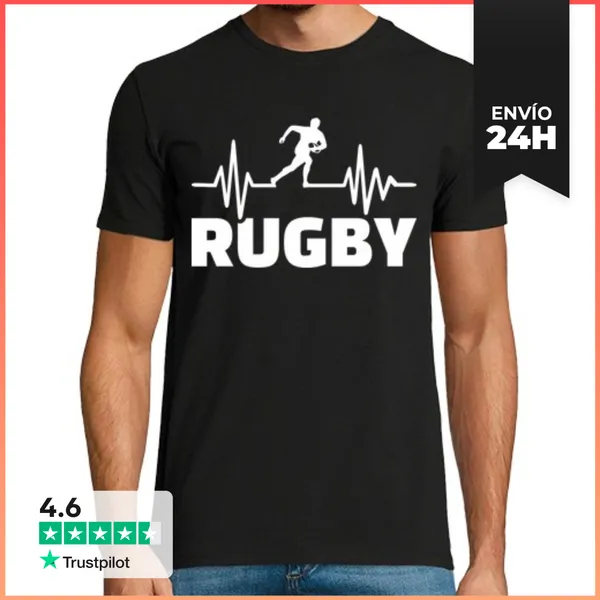 Camiseta Hombre Clásica Frecuencia De Rugby LaTostadora