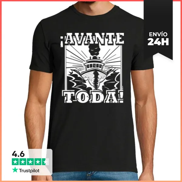 Camiseta Hombre Clásica Avante Toda Barco Frente LaTostadora