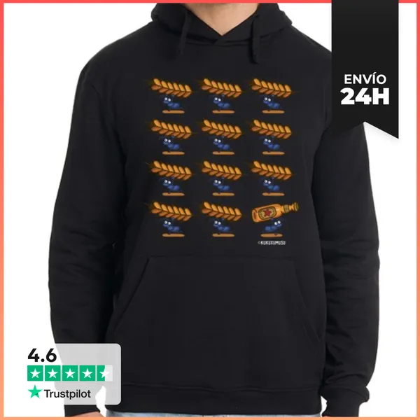 Sudadera Unisex Con Capucha TXINDURRI-NEGRO LaTostadora