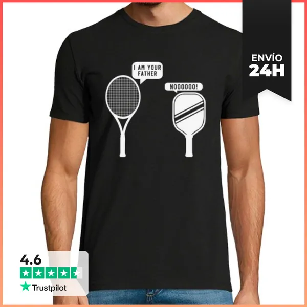 Camiseta Hombre Clásica Soy Tu Padre Raqueta De Tenis Y