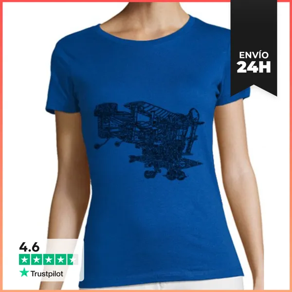 Camiseta Mujer Clásica Homenaje Aeroplano De Adiswebs LaTostadora