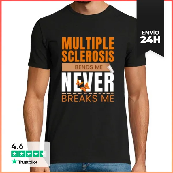 Camiseta Hombre Clásica La Esclerosis Múltiple Me Dobla Nunca M