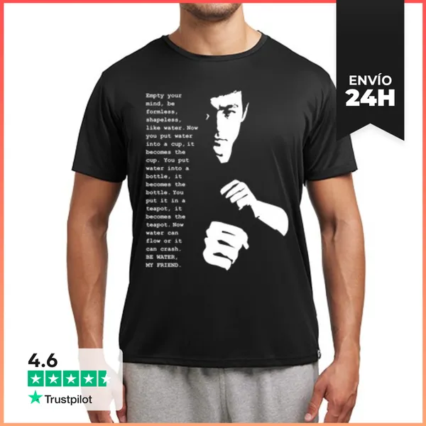 Camiseta Deportiva Hombre Bruce Lee - Be Water My Friend