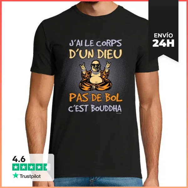 Camiseta Hombre Clásica Tengo El Cuerpo De Un Dios Buda -