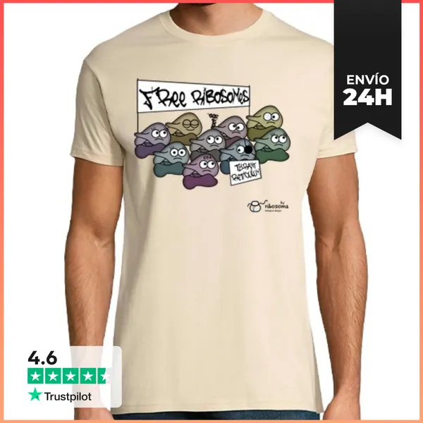 Camiseta Hombre Clásica Free Ribosomes Fondos Claros LaTostadora