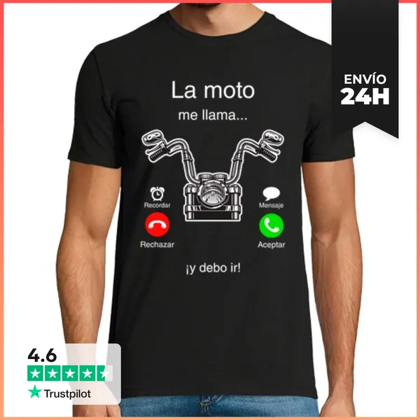 Camiseta Hombre Clásica La Moto Me Llama Y Debo Ir Regalo Motos