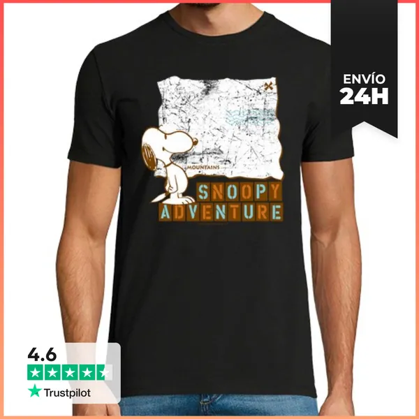 Camiseta Hombre Clásica Snoopy Adventure Mountains LaTostadora