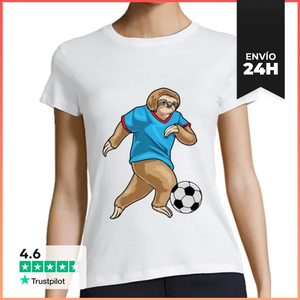 Camiseta Mujer Clásica Jugador De Fútbol Perezoso LaTostadora
