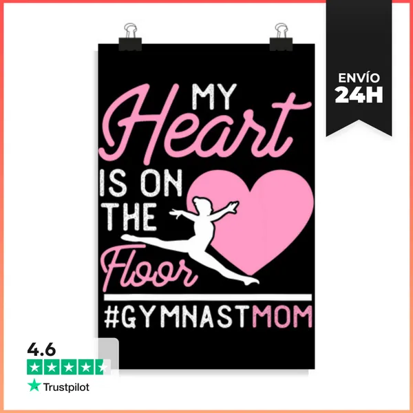 Póster Vertical Mamá De Gimnasia Mi Corazón Está En El