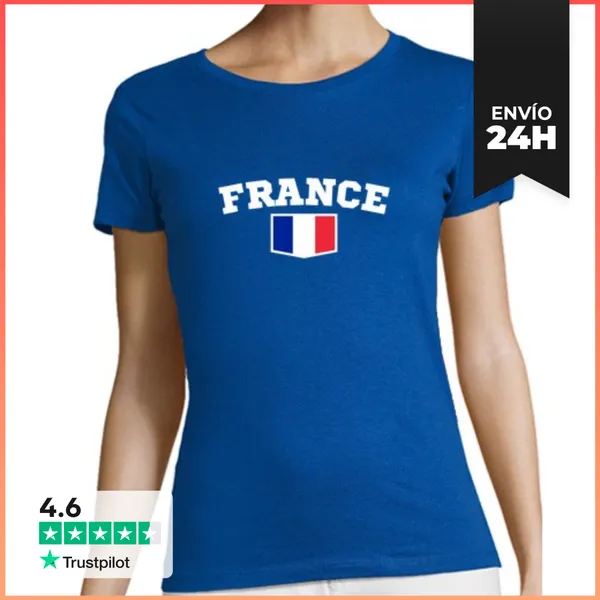 Camiseta Mujer Clásica Camiseta Francia Personalizable Mujer