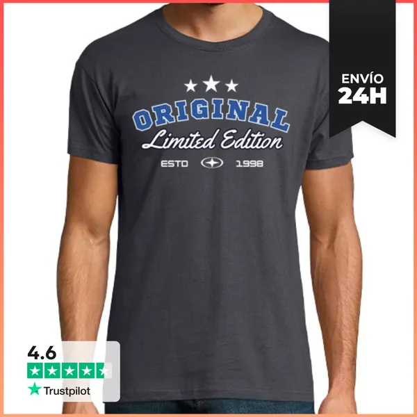 Camiseta Hombre Clásica Nacidos En 1998 Edición Limitada Vintage