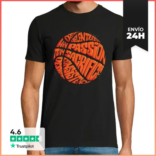 Camiseta Hombre Clásica Baloncesto Con Valores Para Base