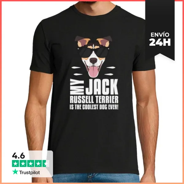 Camiseta Hombre Clásica Mi Jack Russell Terrier Es El Más Genia