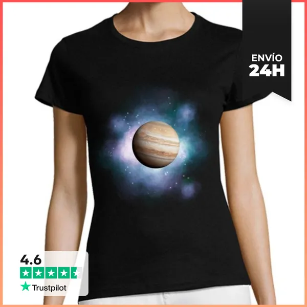 Camiseta Mujer Clásica Júpiter Planeta Y Cielo LaTostadora