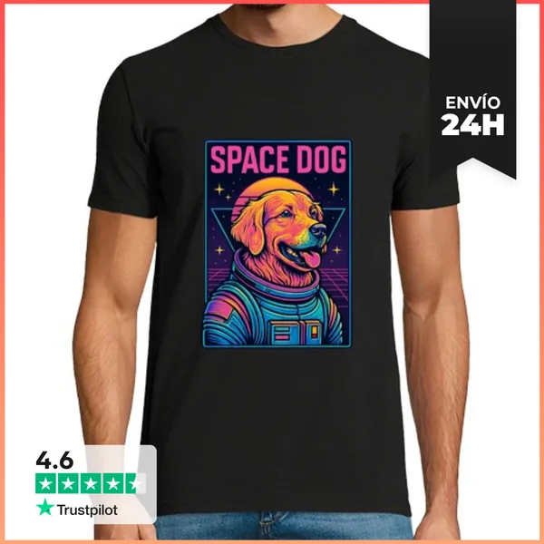 Camiseta Hombre Clásica Perro Golden Retriever LaTostadora